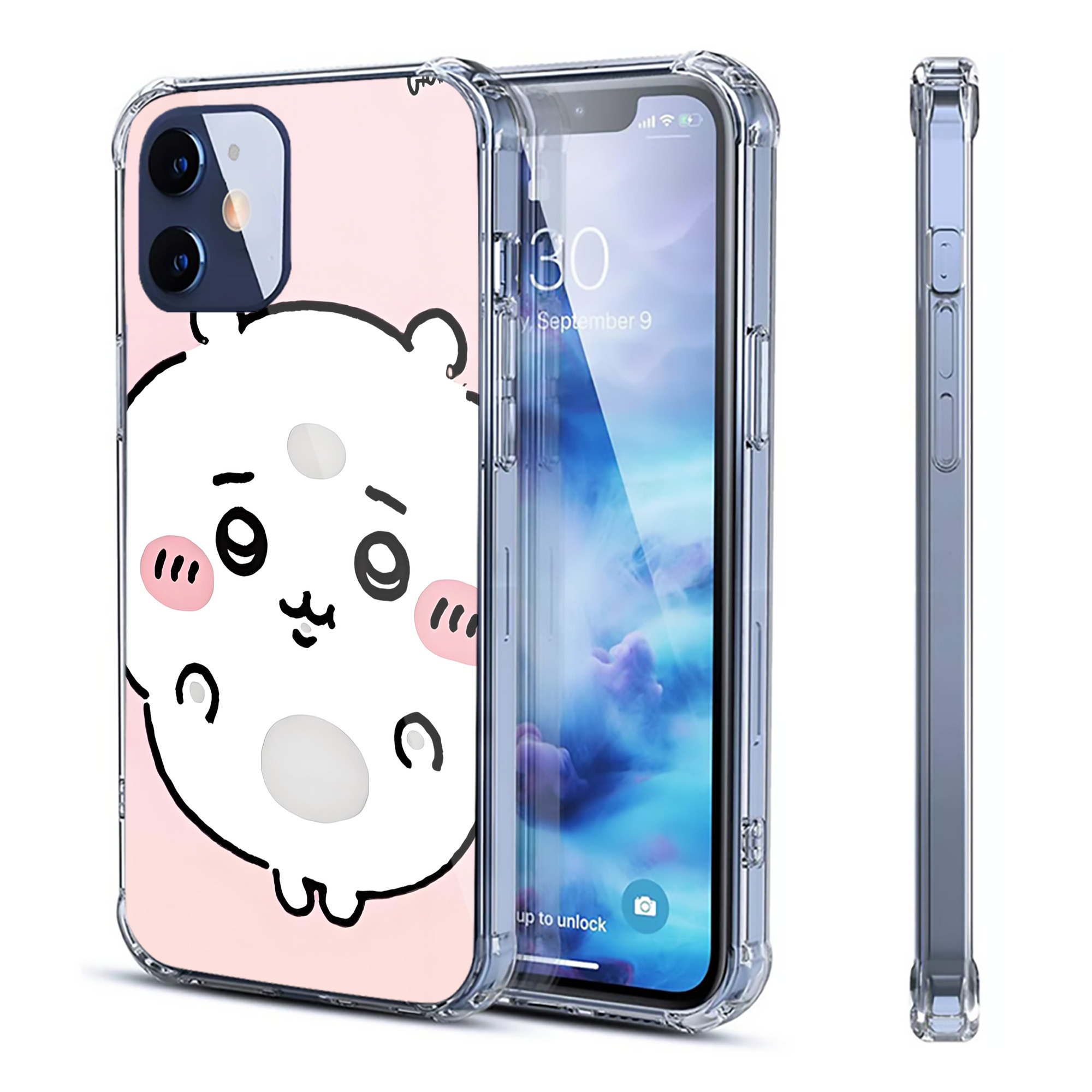 （画像用） ちいかわ Chii-kawa 【iPhone 12シリーズ対応】透明スマホケース（クリアソフトケース）